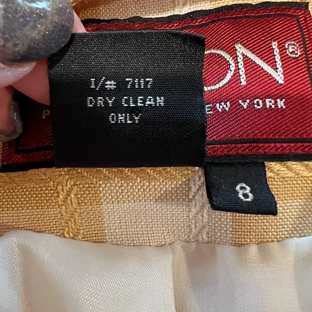 Vintage Sassoon women’s two-piece yellow plaid skirt Suit Set size 8 - Picture 9 of 11